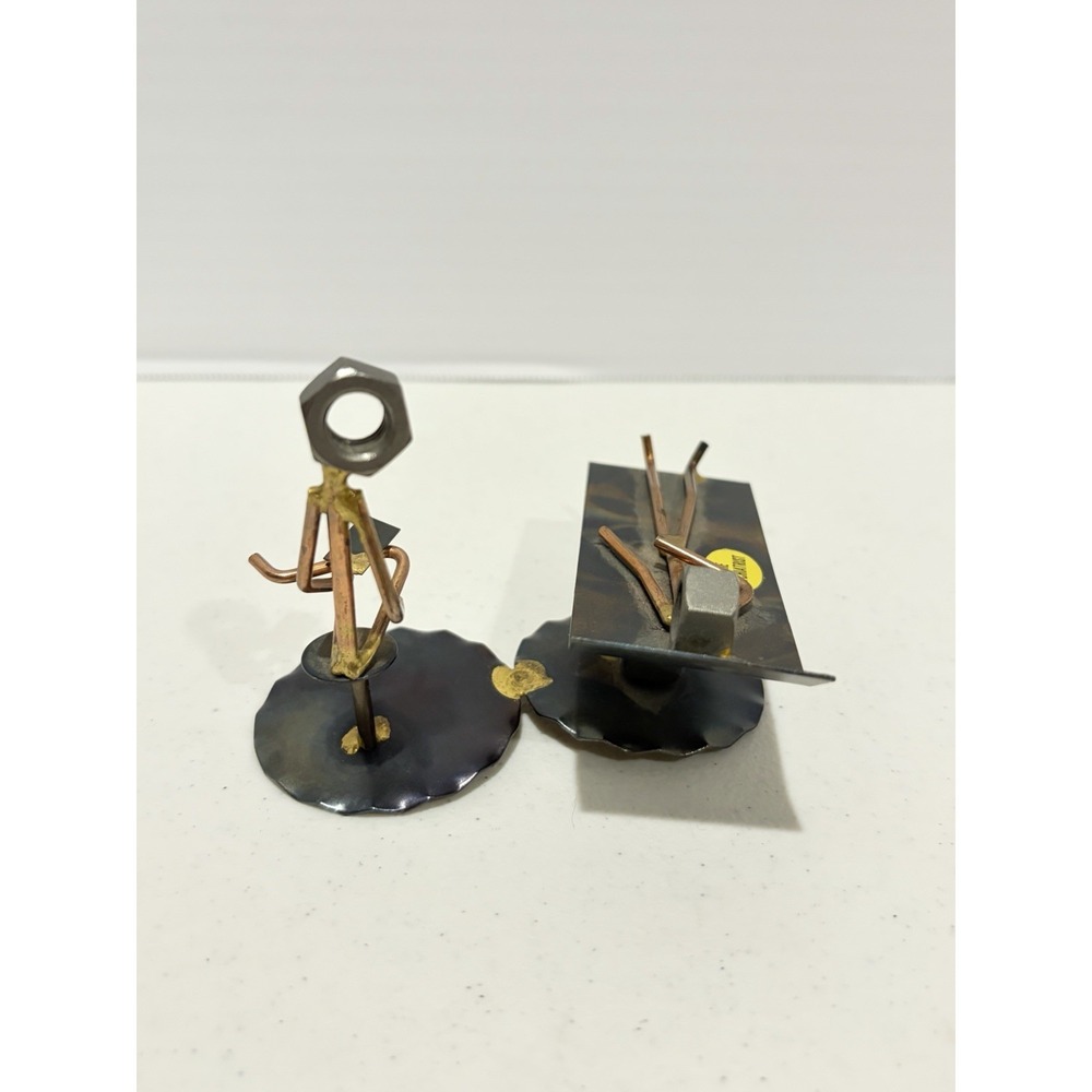 Psychiatrist Collectible Handmade Metal Art Figurine Nuts Bolts Rock Creek Metal - Picture 3 of 9